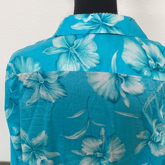 Jones New York Collared Floral Blouse Size M - Picture 3 of 4